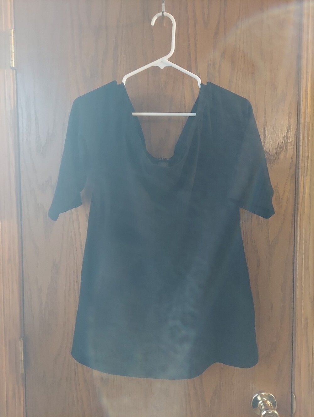 Torrid Black Drape Cowl Neck Short Sleeve Top Tunic - Size 1 (1X / 14-16)